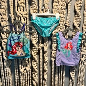 Disney Princess Ariel Turquoise and Lavender Swimwear | 3 piece set